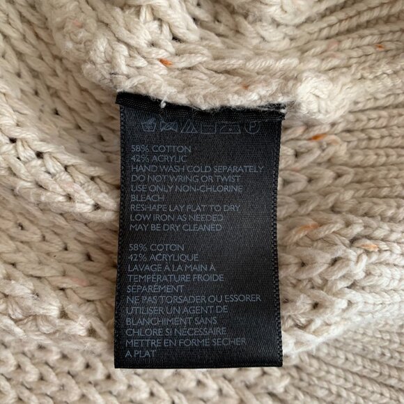 BDG Urban Outfitters Women Cable Knit Sweater XSmall Cream Fisherman Elbow Patch - Picture 6 of 14